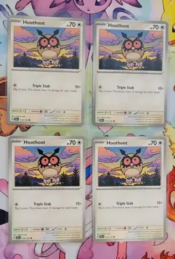 Pokemon TCG X4 Hoothoot 114/142 NM Regular Stellar Crown Common - Image 1