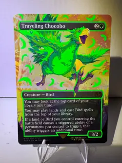 MTG Final Fantasy 2025 #0551D- Traveling Chocobo Neon Green Foil - Image 1