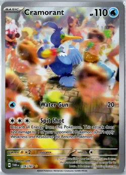 Cramorant 176/167 Illustration Rare Pokemon TCG SV06: Twilight Masquerade NM - Image 1
