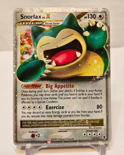 Snorlax LV.X 111/111 Ultra Rare Platinum: Rising Rivals Pokemon 1689 DAMAGED - Image 1