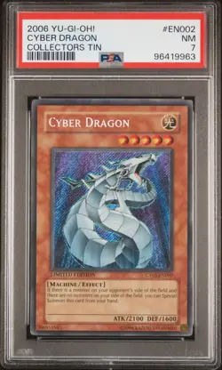 Yu-Gi-Oh! 2006 Cyber Dragon Secret Rare EN002 Collector's Tin PSA 7 - Image 1
