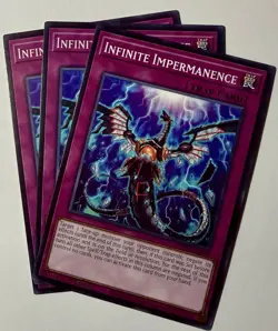 3x Infinite Impermanence 1st Edition Common L26D-ENM19 Yu-Gi-Oh! Playset - Image 1