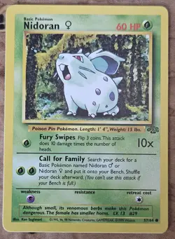 Vintage Pokemon WoTC Base Set Lot - Nidoran F/Nidorina/Nidoqueen - 3 Cards LP - Image 2
