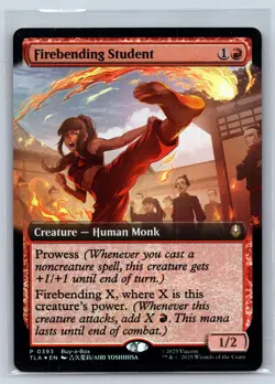 FIREBENDING STUDENT (EXTENDED ART) 393 BUY-A-BOX PROMOS MTG FOIL NM - Image 1