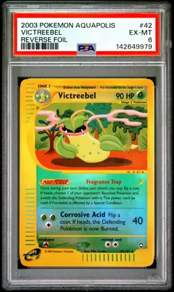 2003 POKEMON AQUAPOLIS #42 VICTREEBEL-REVERSE FOIL PSA 6 - Image 1