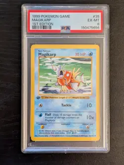 1999 Pokemon Base Set 1st Edition Magikarp 35/102 - PSA 6 EX-MT - Image 1
