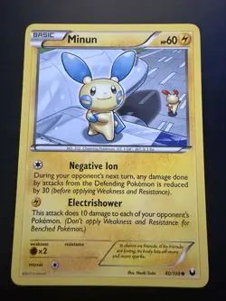 Pokemon TCG Dark Explorers Minun 40/108 Near Mint - Image 1