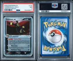 2005 POKEMON EX UNSEEN FORCES #112 UMBREON EX-HOLO PSA 7 - Image 2