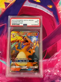 Charizard GX 9/68 Hidden Fates English PSA Graded 9 Pokemon TCG - Image 1