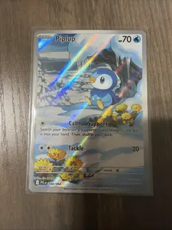 Pokemon TCG Piplup 098/094 – Phantasmal Flames – Illustration Rare – EN NM - Image 1