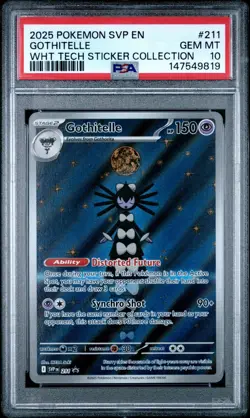 PSA 10 GOTHITELLE 211 BLACK STAR PROMO WHITE FLARE STICKER COLLECTION POKEMON 😍 - Image 1