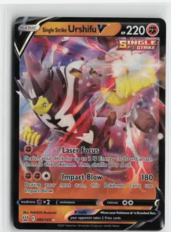 Single Strike Urshifu V 085/163 Holo V Rare Battle Styles Pokemon Near Mint - Image 1