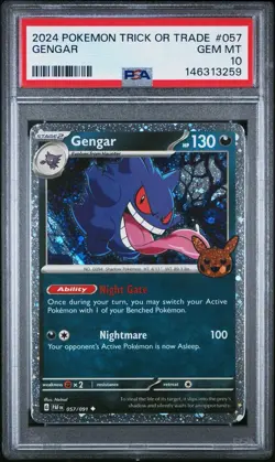 2024 Pokemon Trick or Trade Gengar #057 Holo PSA 10 GEM MINT Halloween Promo 🔥 - Image 1