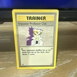Pokemon TCG Imposter Professor Oak Trainer Rare Base Set 73/102 English Wizards - Image 1