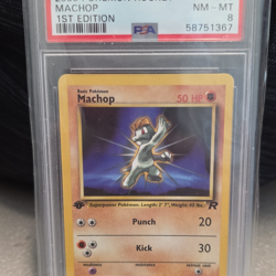 Pokemon Machop 40/82 Team Rocket 1st Edition Regular PSA 8 2000 - Image 1