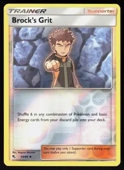 Brock's Grit 53/68 Uncommon Hidden Fates Pokemon Reverse Holo Near Mint - Image 1