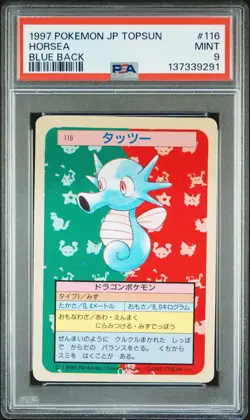 1997 Pokemon japanese topsun Blue back HORSEA PSA 9 #116 - Image 1