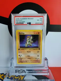 2000 pokemon 1st edition rocket machop #59 psa 4 - Image 1