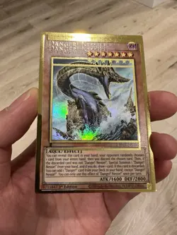 Yugioh Misprint Gold Rare Shifted Double Stamp Danger! Nessie! MGED-EN019 NM - Image 1