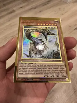Yugioh Misprint Gold Rare Shifted Double Stamp Danger! Nessie! MGED-EN019 NM - Image 4