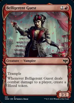 Belligerent Guest (Showcase) -Foil Medium Play MTG Innistrad: Crimson Vow - Image 1