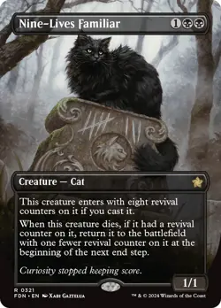 Nine-Lives Familiar (Borderless) [Foundations] Foil Near Mint - Image 1