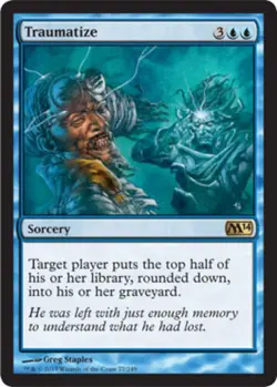 Moderatly Played, English - 1 x MTG Traumatize - Foil Magic 2014 - Image 1