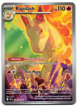 Rapidash 189/182 - 🌊 Destined Rivals Illustration Rare Pokemon TCG 🖤 - LP - Image 1