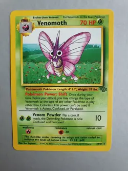 Venomoth 29/64 Pokemon TCG Jungle Set (1999) non-HOLO Rare NM - Image 1