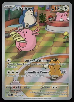 Chansey 187/167 Twilight Masquerade TWM Illustration Rare Pokemon NM - Image 1
