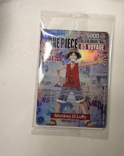 One Piece Monkey D Luffy College Basketball US Voyage Game Card - Image 1
