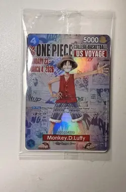 One Piece Monkey D Luffy College Basketball US Voyage Game Card - Image 3