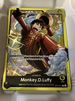 Monkey.D.Luffy ST29-001 Holo Foil Leader - One Piece TCG ST29 Egghead Yellow NM - Image 1
