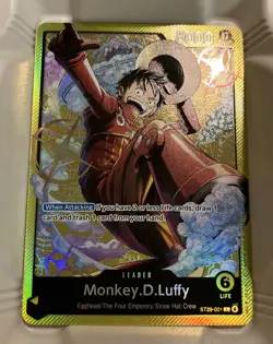 Monkey.D.Luffy ST29-001 Holo Foil Leader - One Piece TCG ST29 Egghead Yellow NM - Image 2
