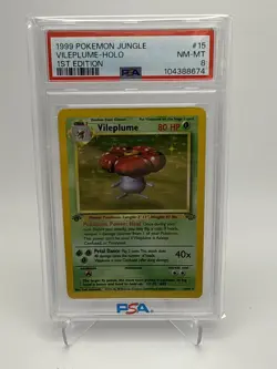 1999 Pokemon Jungle Vileplume #15 1ST Edition PSA 8 - Image 1