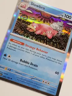 HOLO Slowbro 043/198 NM / M - Scarlet Violet Pokemon Card - Shinji Kanda Art - Image 2
