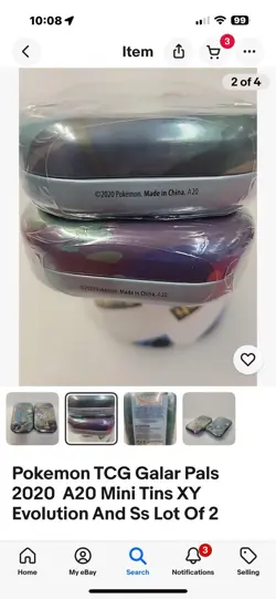 Pokemon TCG Galar Pals 2020 A20 Mini Tins XY Evolution And Ss Lot Of 2 - Image 2