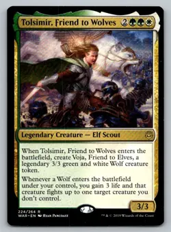 Tolsimir, Friend to Wolves 224 Rare War of the Spark Magic: The Gathering LP - Image 1