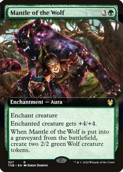Mantle of the Wolf Extended Art FOIL Theros Beyond Death Magic The Gathering NM - Image 1