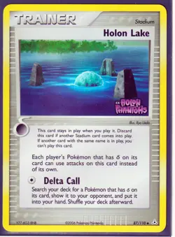 2006 POKEMON HOLON LAKE 87/110 EX HOLON PHANTOMS -REVERSE HOLO- STAMPED NM - Image 1