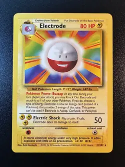 Electrode - 21/102 - WOTC Base Set Rare Pokemon Card - LP - Image 1