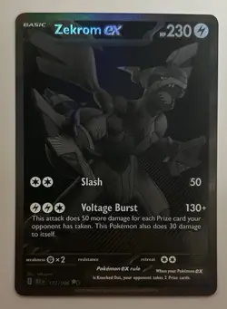 Pokemon Zekrom ex Full Art Holo EX SV04: Paradox Rift 172/086 230 HP Card - Image 1