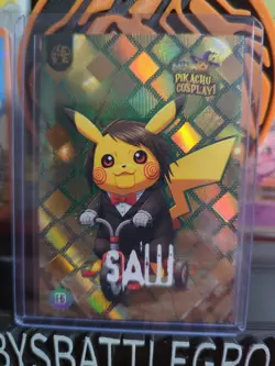Saw (Pikachu) #E6 - Gold Holo Box Hit Electric Pikachu Cosplay - Pokemon - Image 1