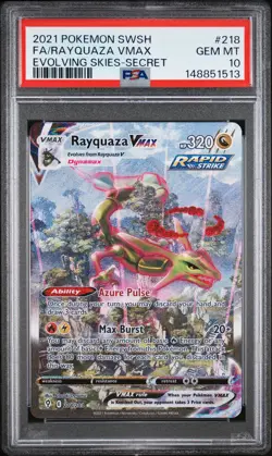 2021 POKEMON SWORD & SHIELD EVOLVING SKIES SECRET FULL ART/RAYQUAZA VMAX PSA 10 - Image 1