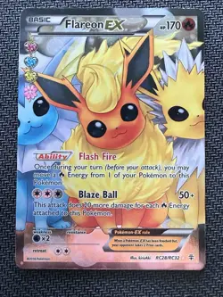 Pokemon Flareon EX RC28/RC32 Full Art Holo Generations Radiant Collection Rare - Image 1