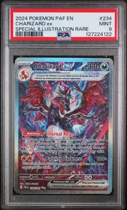 2024 POKEMON PAF EN-PALDEAN FATES #234 CHARIZARD EX ILLUSTRATION RARE PSA 9 - Image 1