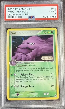 2006 Pokemon EX Legend Maker 11 Muk Reverse PSA 9 Mint - Image 1
