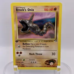 Brock's Onix 69/132 1st Edition Gym Heroes LP Common WOTC Pokemon TCG Vintage - Image 1