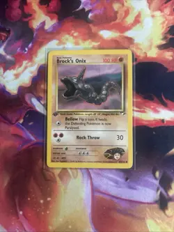 Brock’s Onix 69/132 Pokemon TCG 1st Edition Gym Heroes Vintage 2000 NM/LP - Image 1