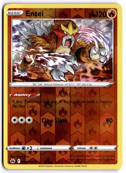 Pokemon TCG Entei 021/159 Crown Zenith Reverse Holo - Image 1